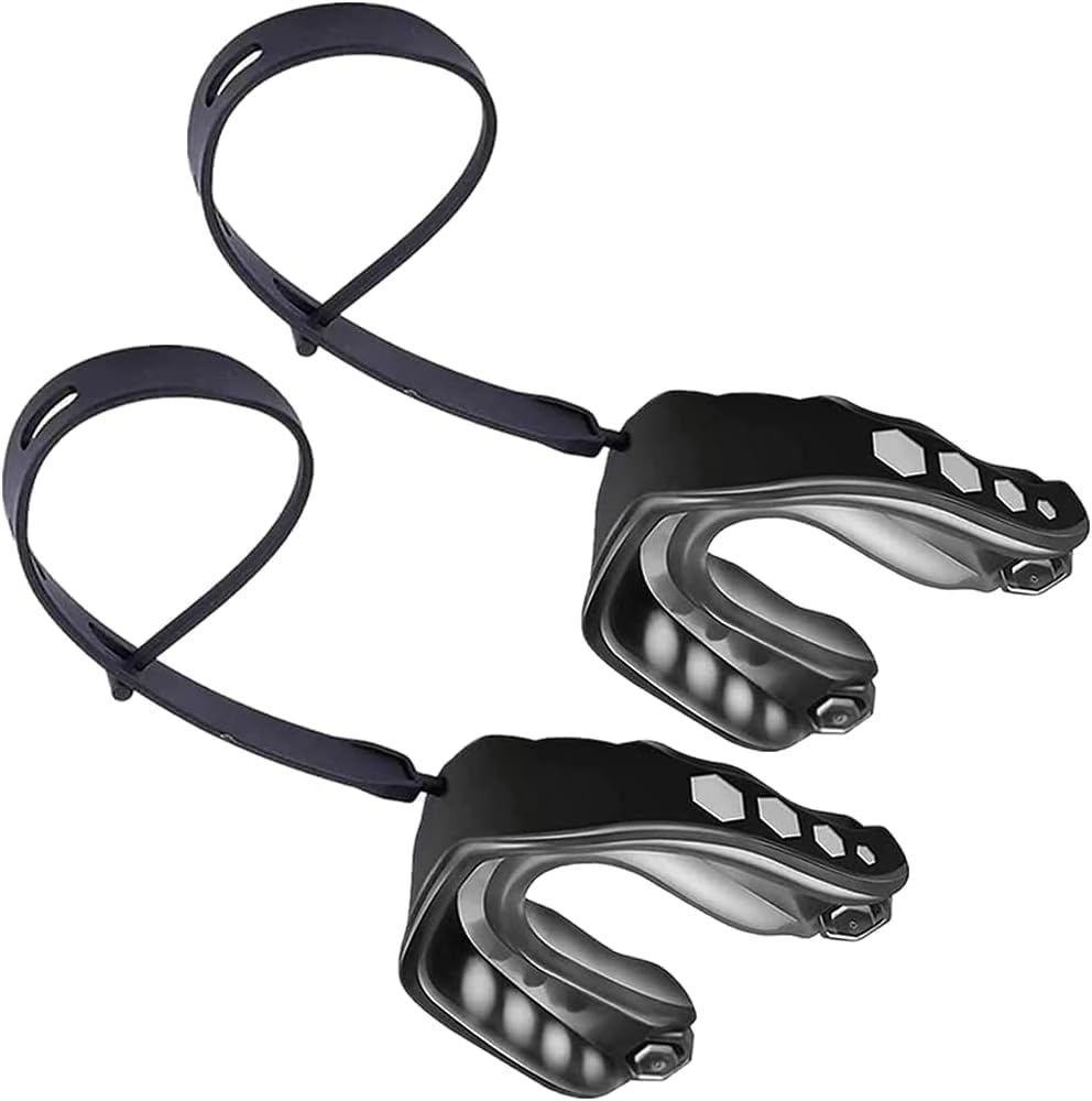 2PCS Football Mouth Guard, Sports Mouth Guard Football Mouthpiece Youth Football Mouth Guard with Strap Football Mouthguards Fit for All Youth and Adult, for Football, Boxing, Lacrosse and Hockey