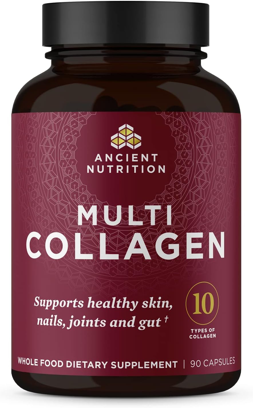 Collagen Peptides Pills, Hydrolyzed Multi Collagen Supplement, Types I, II, II, V & X, Supports Healthy Skin and Nails, Gut Health and Joints, 90 Capsules