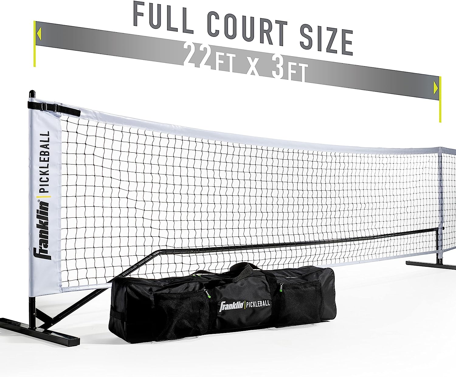 Franklin Sports Pickleball Nets – Portable Outdoor Pickleball Net Systems – Official Regulation Size 22′ Foot Pickleball Net with Travel Bag – Portable Pickleball Court Nets for Official Size Court