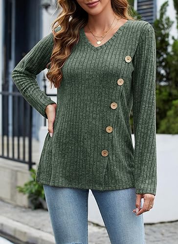 Sweaters for Women Trendy Long Sleeve Shirts Loose Fit Tunic Tops 2023