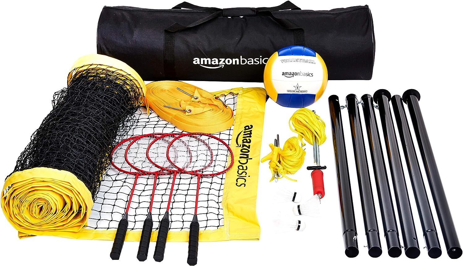 Amazon Outdoor Volleyball and Badminton Combo Set with Net